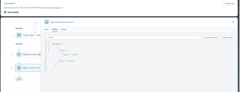 output for nested list 1