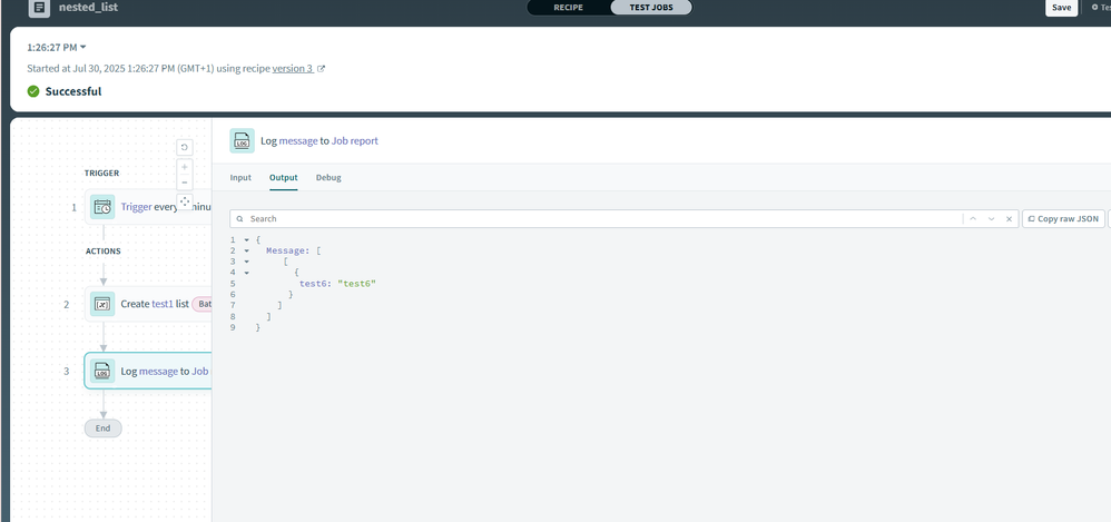 Output for nested list 2