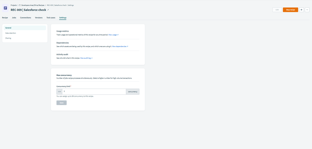 Concurrency set to more than 1
